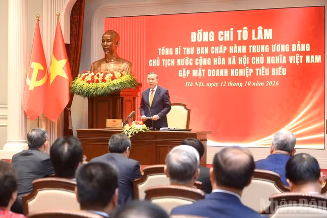 Tổng Bí thư, Chủ tịch nước Tô Lâm chủ trì gặp mặt đại biểu doanh nghiệp tiêu biểu nhân Ngày Doanh nhân Việt Nam 13/10/2026.