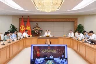 Phó Thủ tướng Bùi Thanh Sơn chủ trì họp rà soát tiến độ Dự án điện hạt nhân Ninh Thuận. (Ảnh: TTXVN)