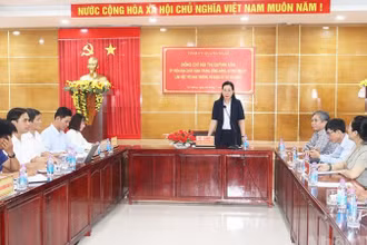Đồng chí Bùi Thị Quỳnh Vân, Ủy viên Trung ương Đảng, Bí thư Tỉnh ủy Quảng Ngãi yêu cầu Đảng bộ cấp xã cần thảo luận kỹ lưỡng dự thảo báo cáo chính trị và xây dựng chương trình hành động phù hợp thực tiễn tại địa phương.