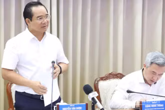 Chủ tịch Ủy ban nhân dân Thành phố Hồ Chí Minh Nguyễn Văn Được phát biểu tại Hội nghị.