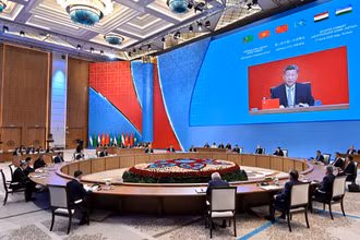 Toàn cảnh Hội nghị thượng đỉnh Trung Quốc-Trung Á lần thứ 2 tại Astana, Kazakhstan. (Ảnh TÂN HOA XÃ)