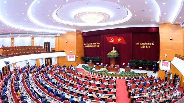 Hội nghị lần thứ tư Ban Chấp hành Trung ương Đảng Cộng sản Việt Nam khóa XIV. (Ảnh ĐĂNG KHOA)