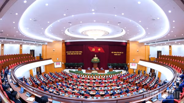 Hội nghị lần thứ tư Ban Chấp hành Trung ương Đảng khóa XIV. (Ảnh: ĐĂNG KHOA)