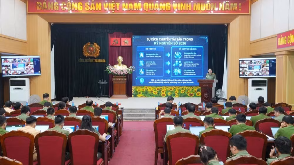 Toàn cảnh buổi tập huấn. (Ảnh: Công an tỉnh Thanh Hóa)