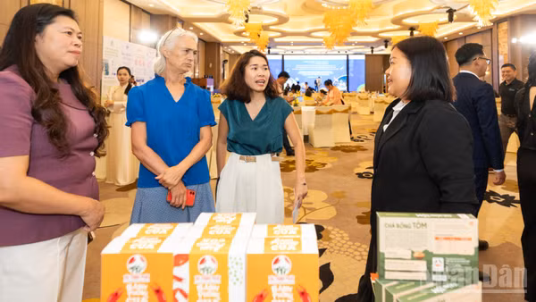 Các đại biểu tham quan các gian hàng trưng bày tại hội thảo.