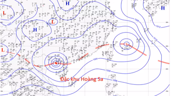 Bão số 4 nằm trên dải hội tụ nhiệt đới. (Ảnh: Trung tâm Dự báo Khí tượng thủy văn quốc gia cung cấp).