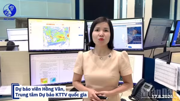 Dự báo viên Lê Thị Hồng Vân, Phòng Dự báo thời tiết, Trung tâm Dự báo khí tượng thủy văn quốc gia thông tin về diễn biến thời tiết.