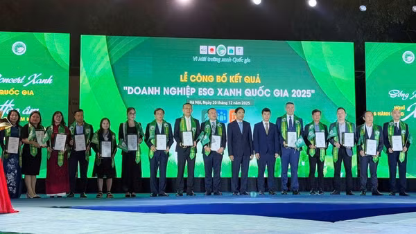 Lễ công bố doanh nghiệp ESG xanh quốc gia năm 2025. (Ảnh: Ban Tổ chức cung cấp)