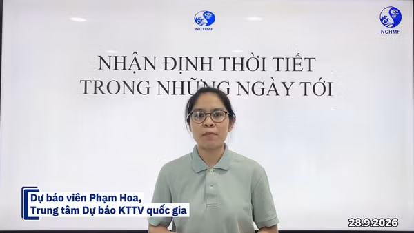 Dự báo viên Phạm Thị Thanh Hoa, Phòng Dự báo thời tiết, Trung tâm Dự báo khí tượng thủy văn quốc gia (Cục Khí tượng thủy văn) thông tin về tình hình thời tiết từ ngày 28/9-5/10.