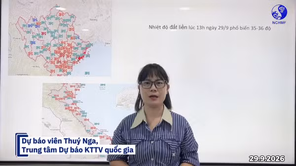 Dự báo viên Trần Thị Thúy Nga, Phòng Dự báo thời tiết, Trung tâm Dự báo khí tượng thủy văn quốc gia.