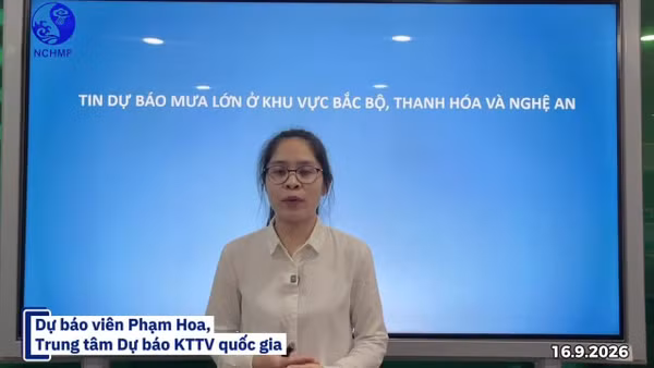 Dự báo viên Phạm Thị Thanh Hoa, Phòng Dự báo thời tiết, Trung tâm Dự báo Khí tượng thủy văn quốc gia thông tin về mưa lớn tại Bắc Bộ và các tỉnh Thanh Hoá, Nghệ An.
