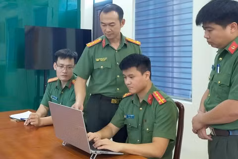 Lực lượng an ninh mạng tăng cường rà soát, nắm bắt tình hình. (Ảnh: Công an tỉnh Thanh Hóa)