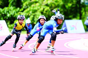 Roller Sports thu hút nhiều vận động viên nhí tham gia. Ảnh | HOÀNG TÙNG
