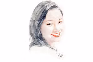 Ký họa chân dung nhà thơ Lữ Mai của họa sĩ Đỗ Hoàng Tường.