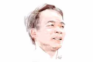 Ký họa chân dung nhà thơ Hữu Vi của họa sĩ Đỗ Hoàng Tường.