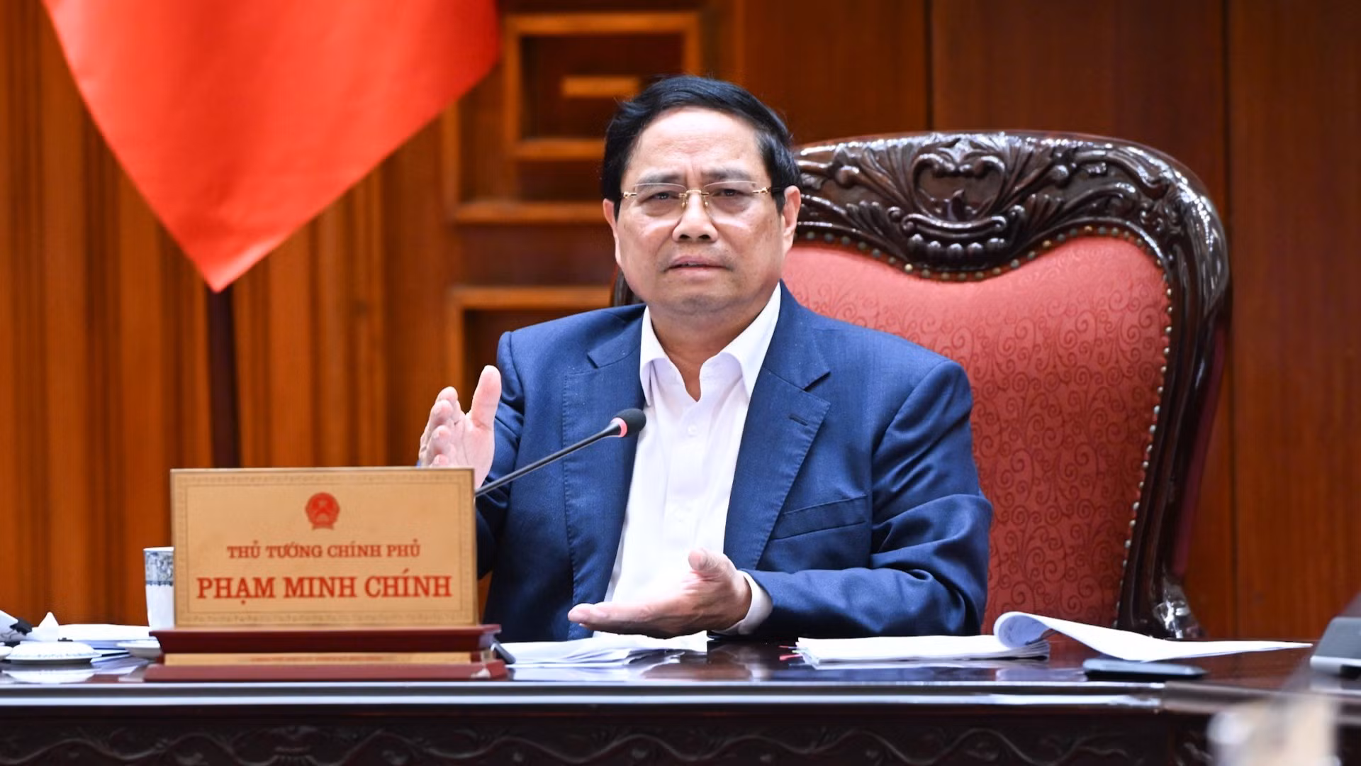 Thủ tướng Phạm Minh Chính phát biểu chỉ đạo tại phiên họp Thường trực Chính phủ với các bộ, ngành, địa phương.
