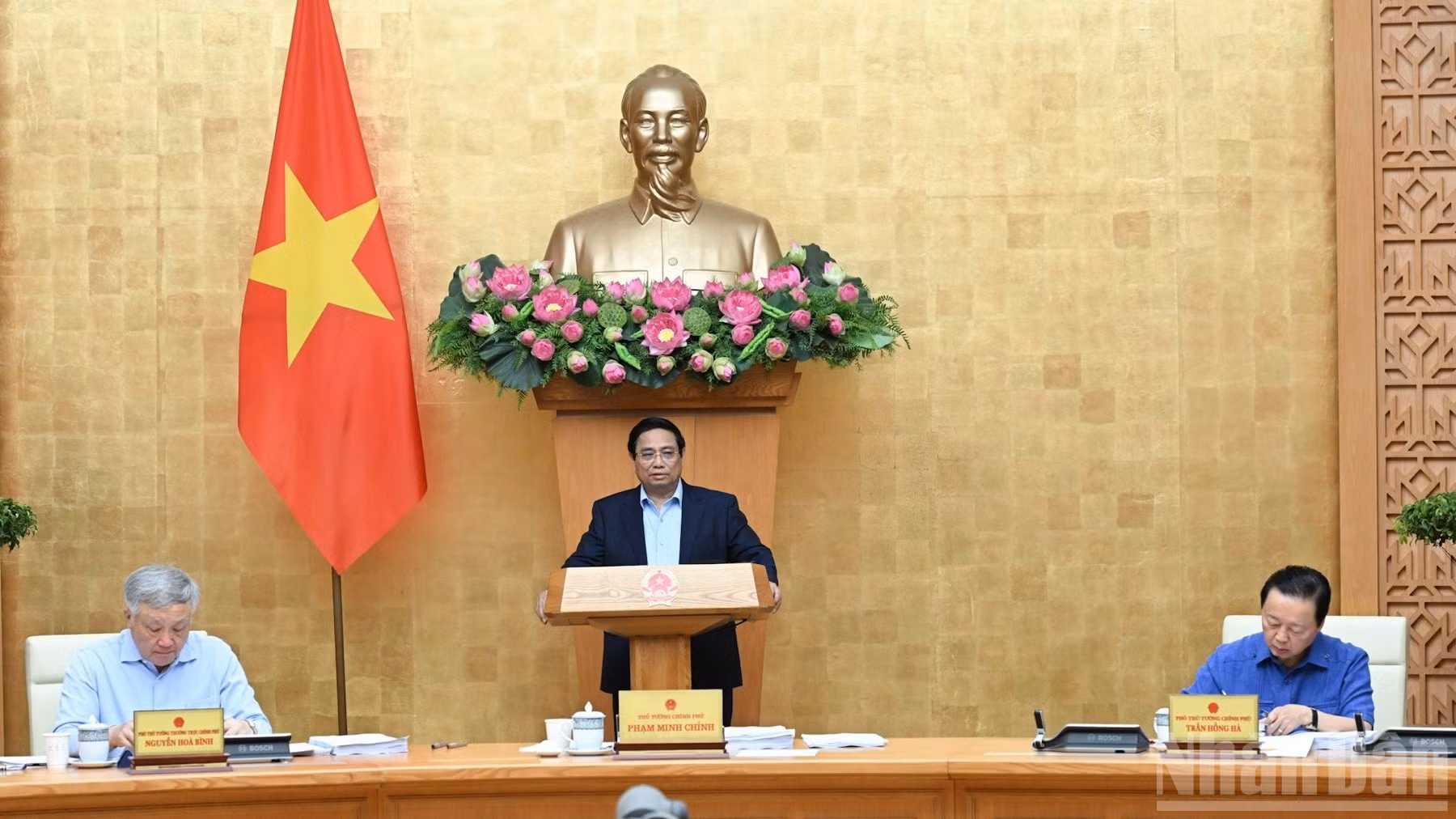 Thủ tướng Phạm Minh Chính chủ trì phiên họp Chính phủ thường kỳ tháng 8. (Ảnh: Trần Hải)