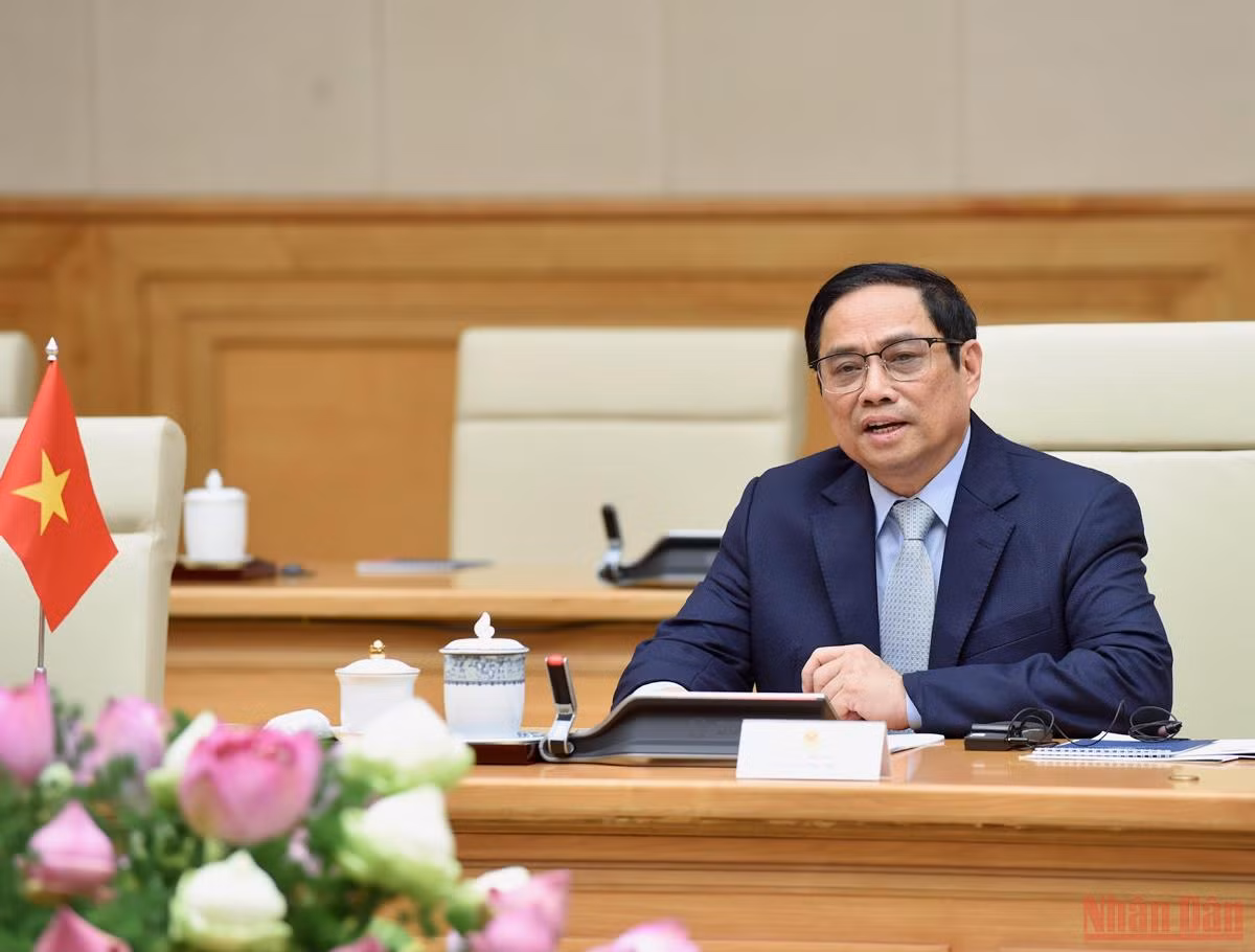 Thủ tướng Phạm Minh Chính tiếp Chủ tịch Quốc hội Singapore Tan Chuan-Jin -0