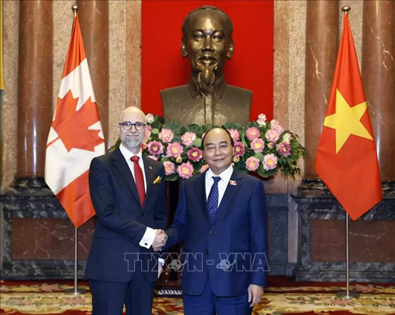 Chủ tịch nước tiếp Đại sứ Ukraine và Đại sứ Canada trình Quốc thư -0