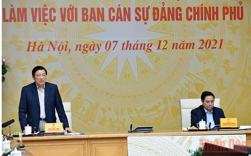Đoàn Kiểm tra số 134 của Bộ Chính trị làm việc với Ban Cán sự đảng Chính phủ -0