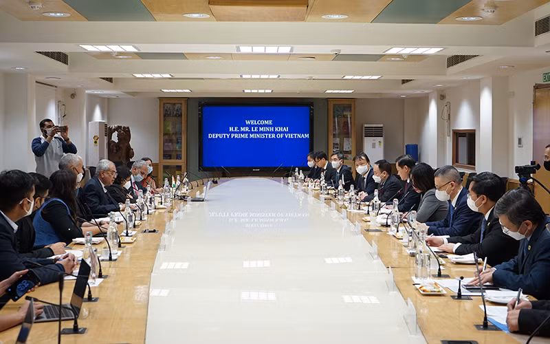 Phó Thủ tướng Chính phủ Lê Minh Khái làm việc với Viện Chuyển đổi quốc gia Ấn Độ -0