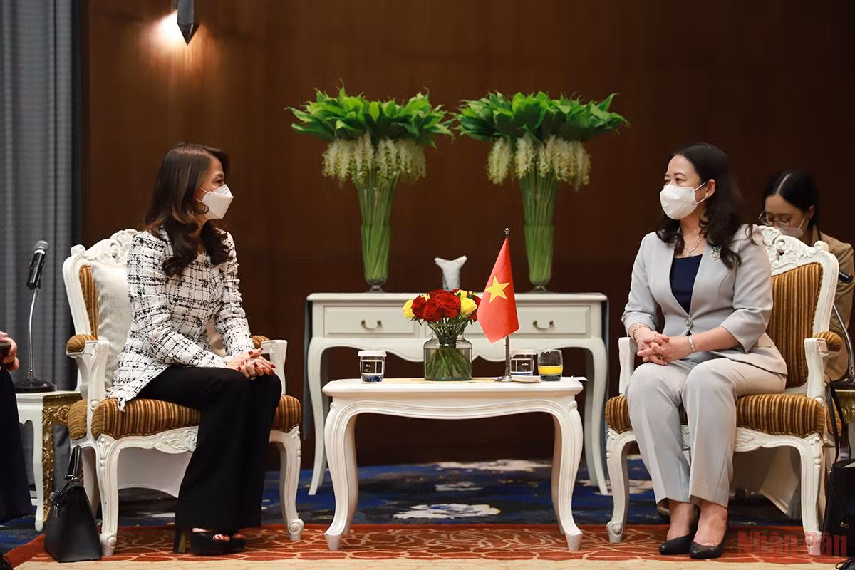 Phó Chủ tịch nước Võ Thị Ánh Xuân hội kiến Thủ tướng Thái Lan Prayut Chan-o-cha -0