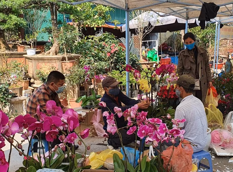 Tăng cường phòng, chống dịch Covid-19 tại các chợ hoa Xuân -0
