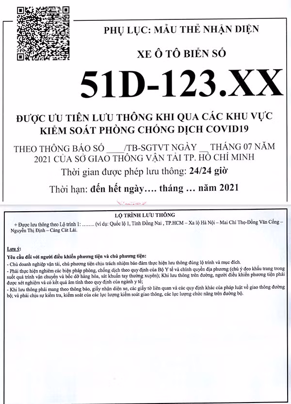 Hướng dẫn tạo luồng xanh cho phương tiện ưu tiên qua lại Thành phố Hồ Chí Minh khi giãn cách -0