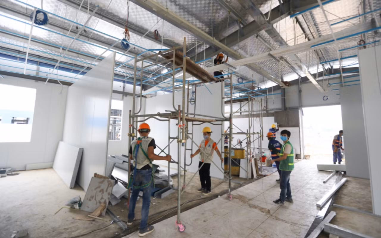 Cận ảnh tại công trường xây dựng 