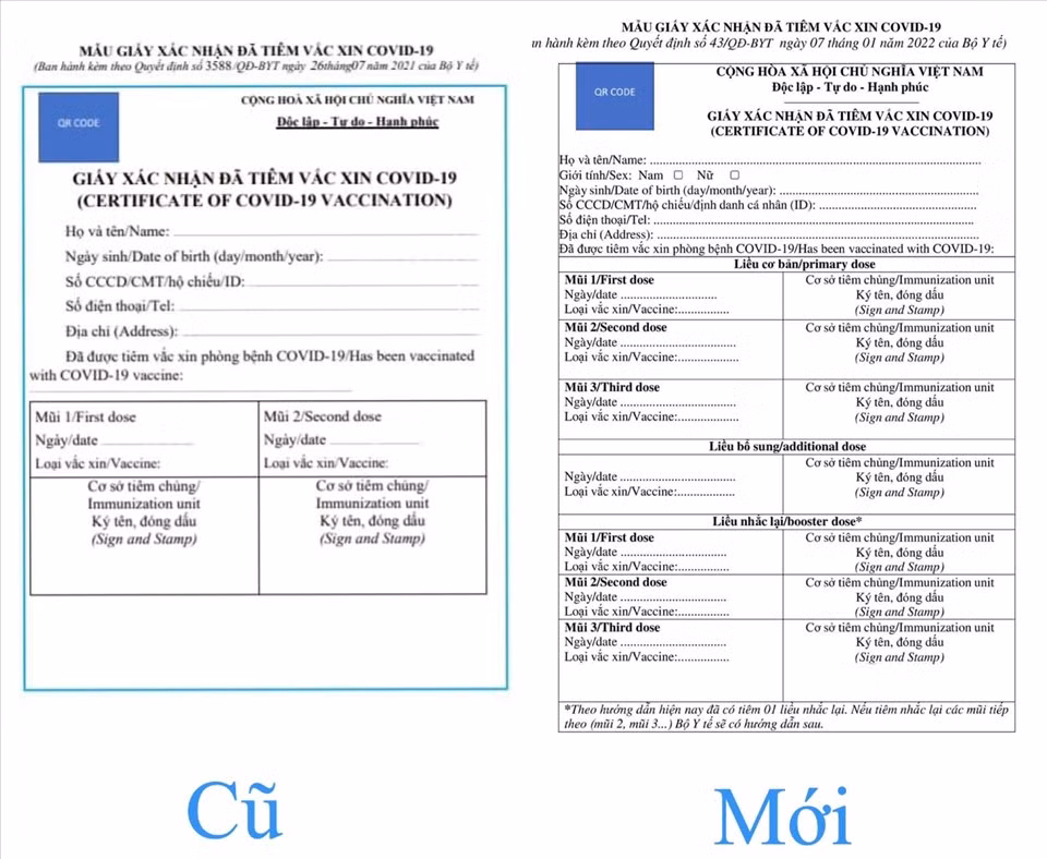Bộ Y tế ban hành mẫu giấy mới chứng nhận được 7 mũi vaccine Covid-19 -0
