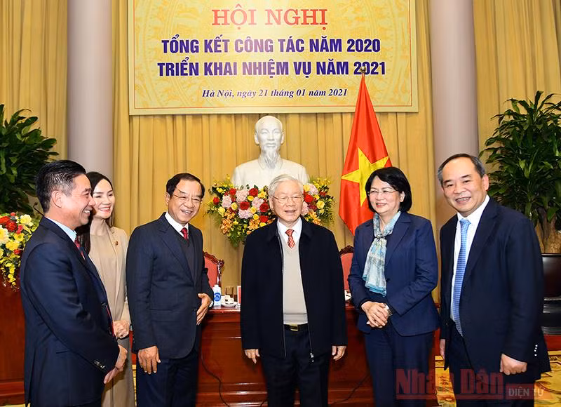 Tổng Bí thư, Chủ tịch nước Nguyễn Phú Trọng dự Hội nghị triển khai nhiệm vụ năm 2021 của Văn phòng Chủ tịch nước -0