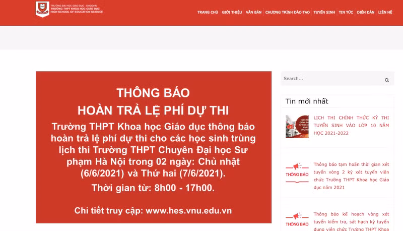 Thay đổi lịch thi vào lớp 10, thí sinh được trả lại lệ phí nếu không thi -0