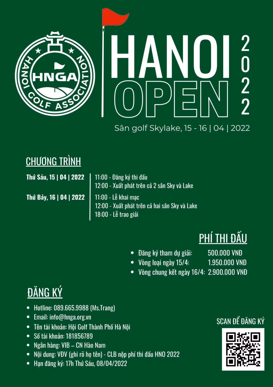 Chính thức khởi tranh Giải golf vô địch Hà Nội mở rộng -0