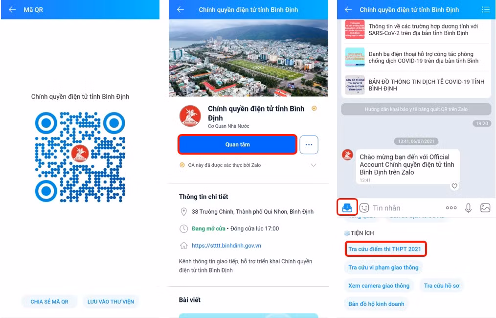 Tra cứu điểm thi tốt nghiệp THPT qua Zalo -0