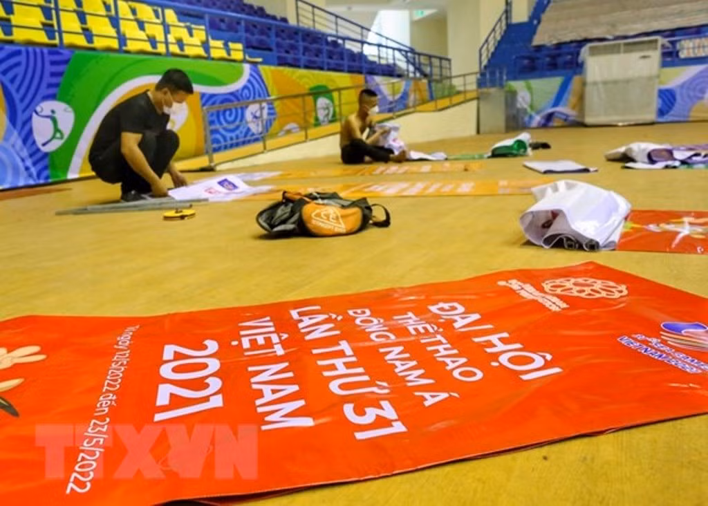 Công tác chuẩn bị SEA Games 31 tại Cung thể thao Quần Ngựa -0