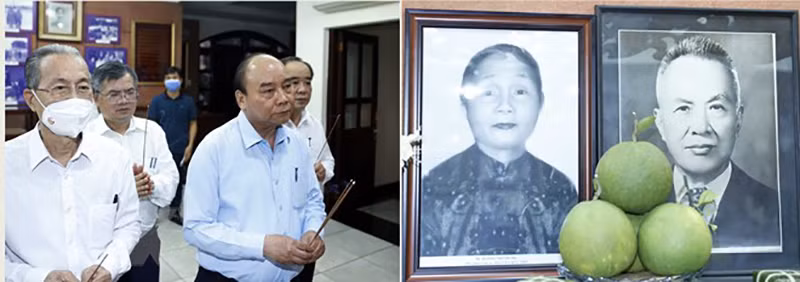 Chủ tịch nước Nguyễn Xuân Phúc dâng hương&nbsp;tưởng nhớ lãnh đạo Đảng, Nhà nước -0