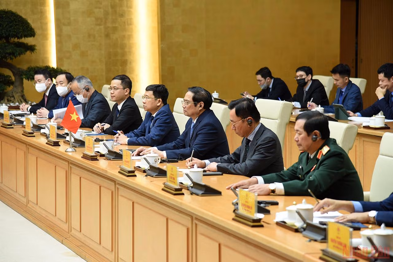 Thủ tướng Phạm Minh Chính tiếp Chủ tịch Hạ viện Ấn Độ Om Birla -1