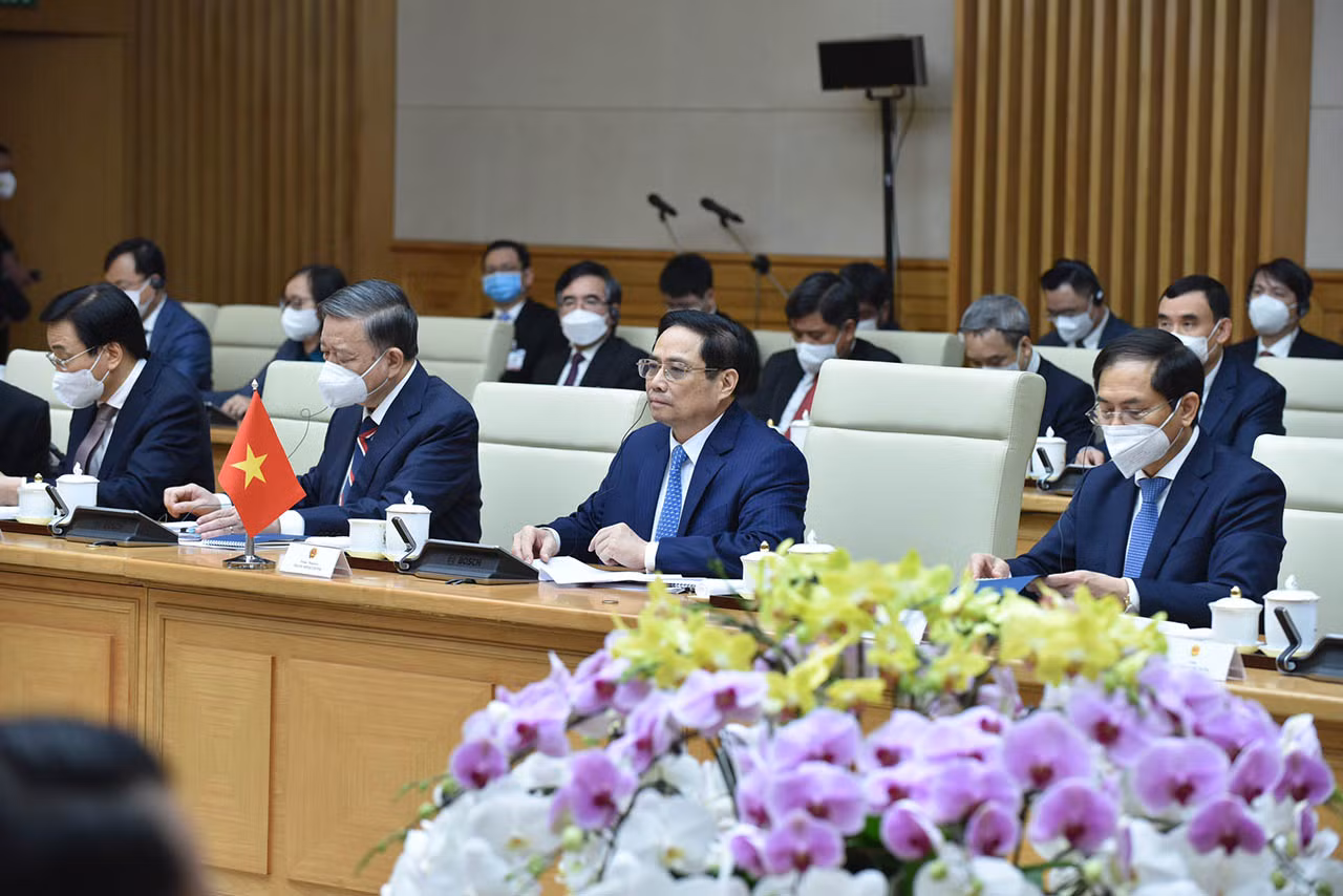 Lễ đón Thủ tướng Lào Phankham Viphavanh thăm chính thức Việt Nam -0