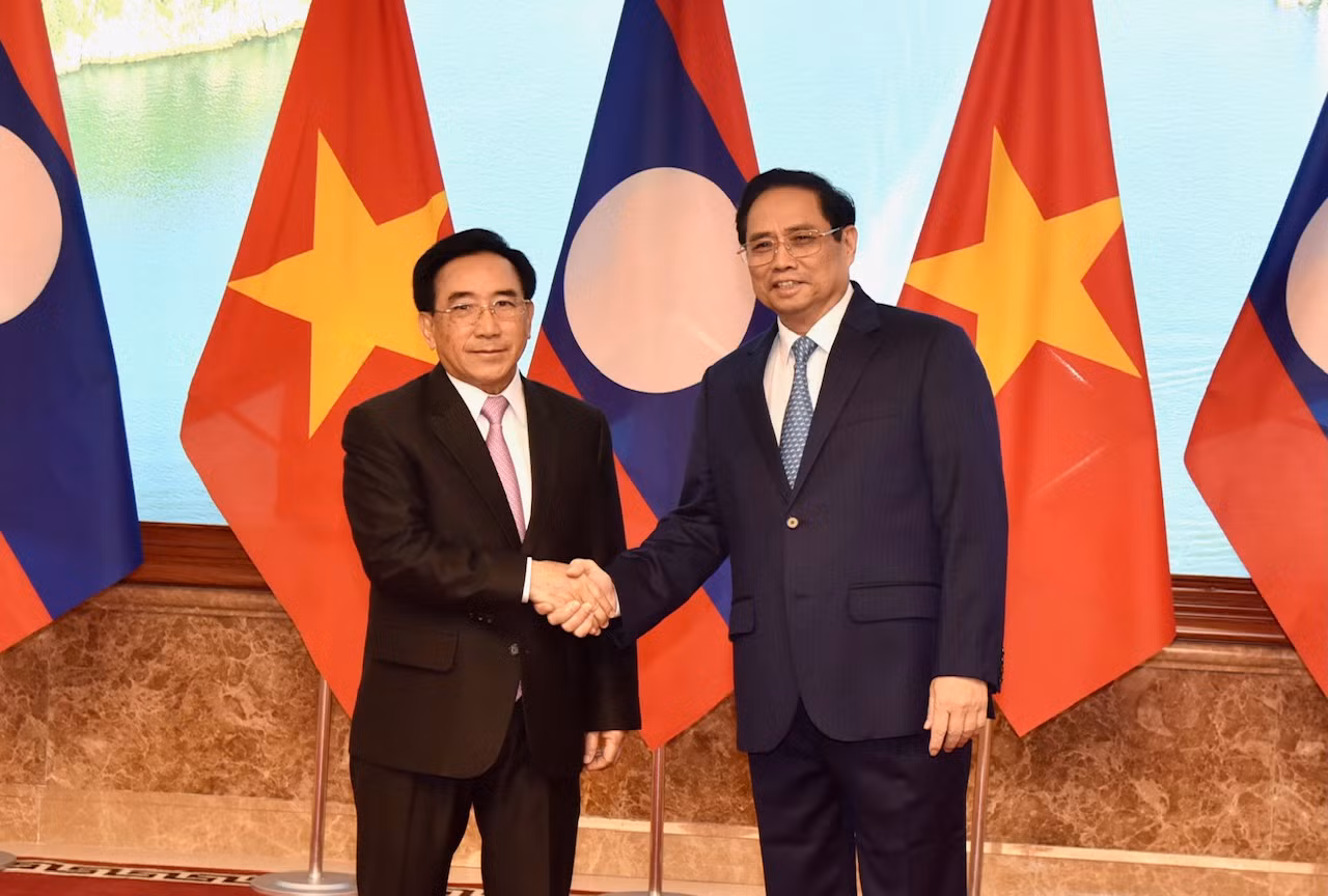 Lễ đón Thủ tướng Lào Phankham Viphavanh thăm chính thức Việt Nam -0