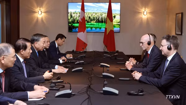 Tổng Bí thư, Chủ tịch nước Tô Lâm tiếp Giáo sư Graham Carr, Hiệu trưởng Trường đại học Concordia. (Ảnh: Thống Nhất/TTXVN)