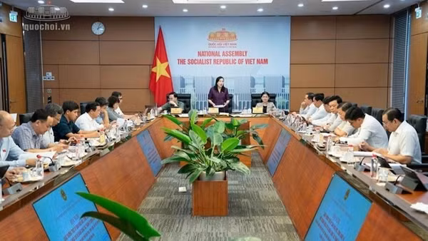 Bà Nguyễn Thanh Hải, Ủy viên Trung ương Đảng, Chủ nhiệm Ủy ban Khoa học, Công nghệ và Môi trường của Quốc hội phát biểu khai mạc hội nghị. (Ảnh: QH)
