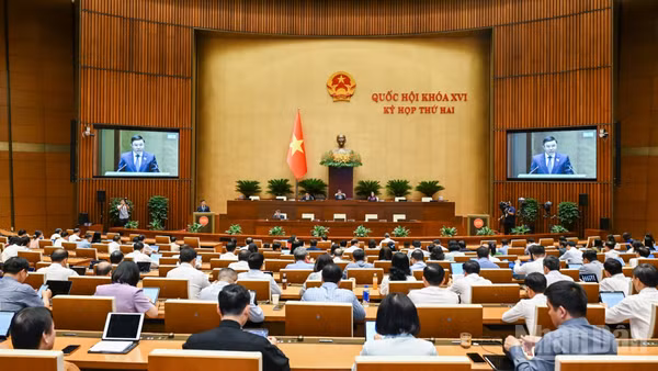 Quốc hội làm việc tại hội trường. (Ảnh: DUY LINH)