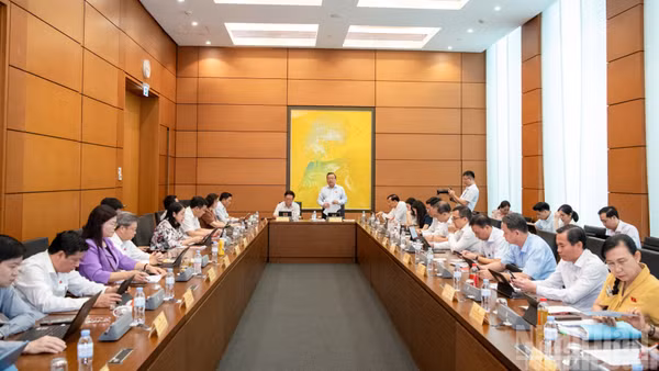 Các đại biểu Quốc hội thảo luận tại tổ. (Ảnh: THỦY NGUYÊN)