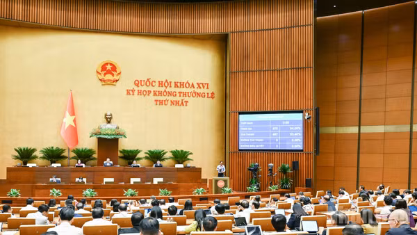 Quốc hội biểu quyết thông qua Luật sửa đổi, bổ sung một số điều của Luật Kiến trúc. (Ảnh: DUY LINH)