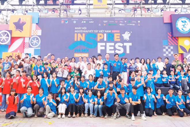 Đông đảo đại biểu thanh niên khuyết tật tham dự Inspire Fest 2026. (Ảnh: Hội Thanh niên Khuyết tật Việt Nam)