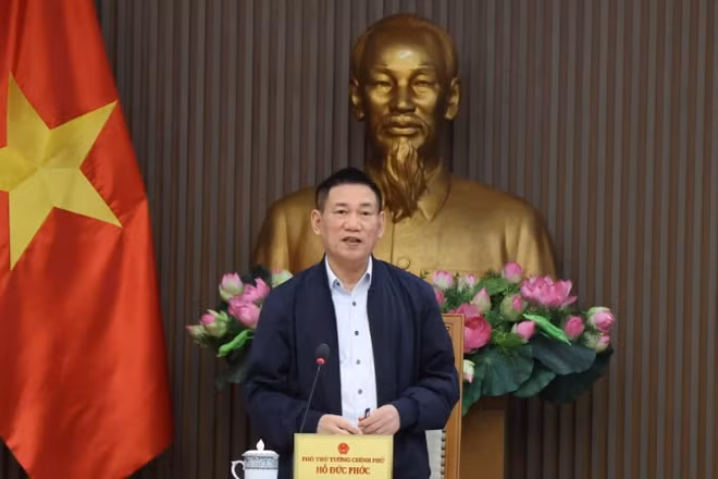 Phó Thủ tướng Hồ Đức Phớc chủ trì cuộc họp Hội đồng tư vấn chính sách tiền tệ. (Ảnh: VGP/Trần Mạnh)