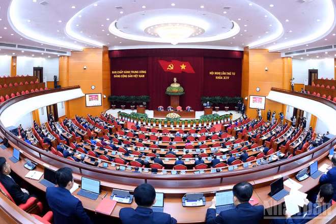 Hội nghị lần thứ tư Ban Chấp hành Trung ương Đảng Cộng sản Việt Nam khóa XIV. (Ảnh: ĐĂNG KHOA)