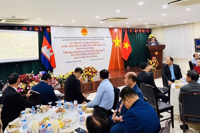 Lễ kỷ niệm 81 năm Quốc khánh Việt Nam tại Battambang, Campuchia. (Ảnh: Tổng Lãnh sự quán Việt Nam tại Battambang cung cấp)