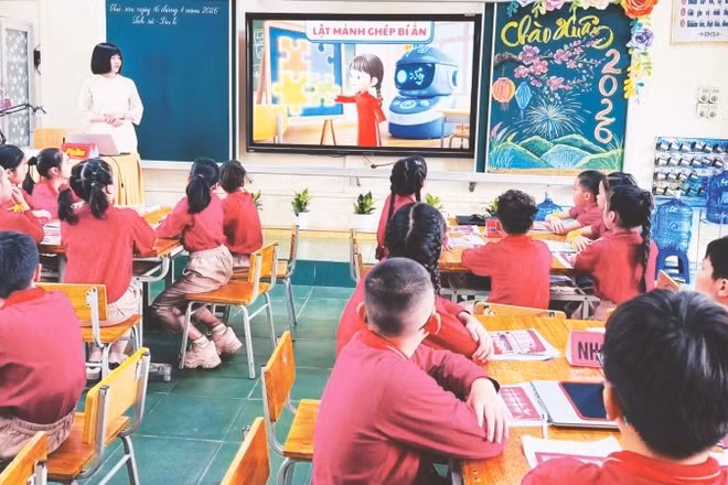 Giờ học của học sinh Trường tiểu học Hà Lầm, phường Hà Lầm, tỉnh Quảng Ninh. (Ảnh: HOÀI THU)