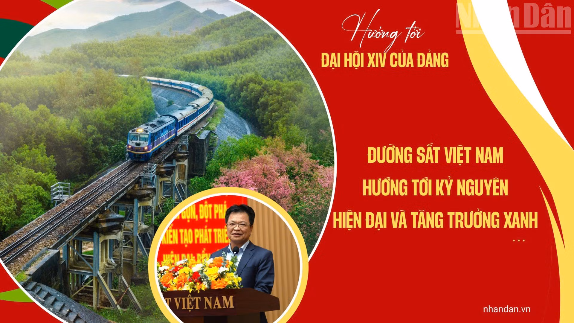 Hướng tới Đại hội đại biểu toàn quốc lần thứ XIV của Đảng, đường sắt Việt Nam đang đứng trước “thời điểm vàng” với những dự án mang tầm vóc lịch sử, trong đó có đường sắt tốc độ cao bắc-nam và các tuyến kết nối liên vùng, liên vận quốc tế.